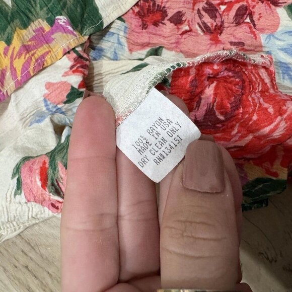 Anthropologie Otis‎ & Maclain Size S Floral Boho Small Pink Red Flowers Skirt - Picture 7 of 7